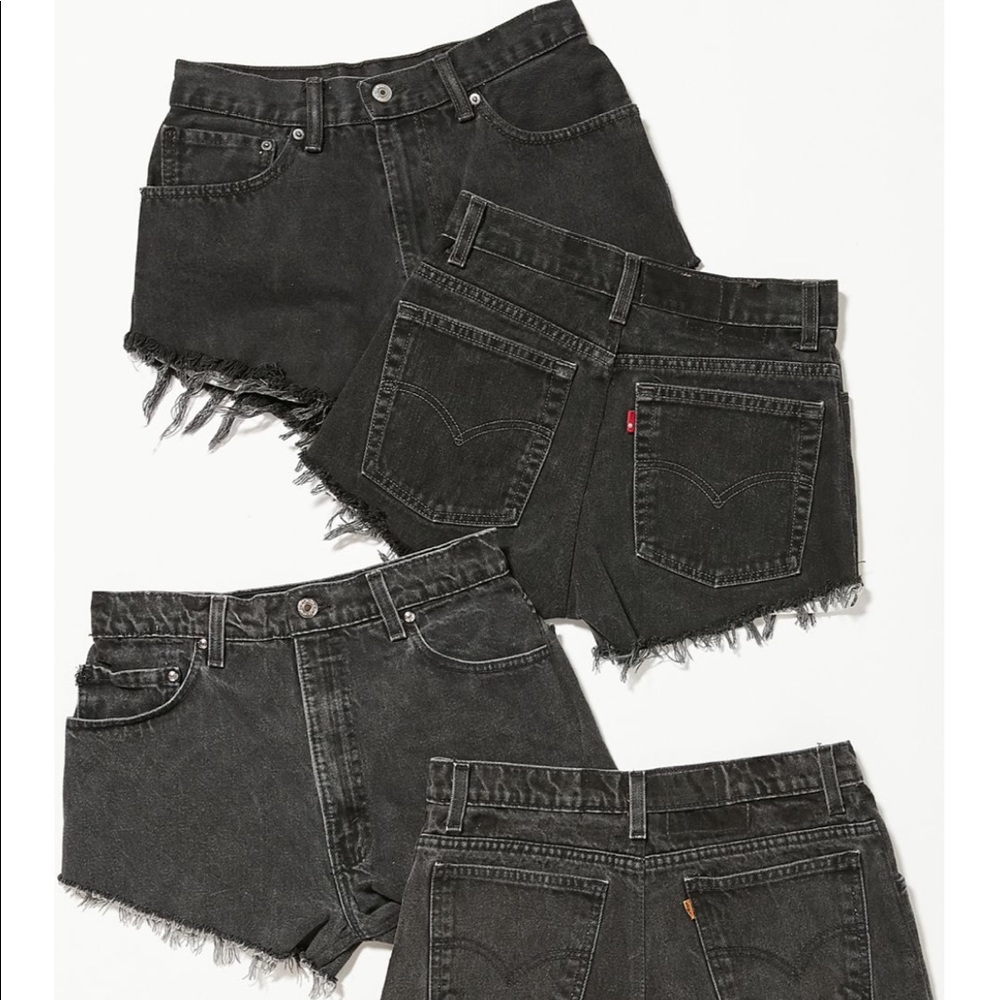 Urban Outfitters Distressed Black Denim Shorts NWT